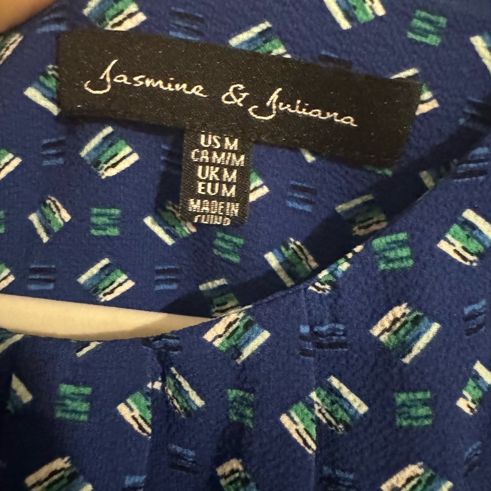 Blue Patterned Women's Top - Picture 3 of 3